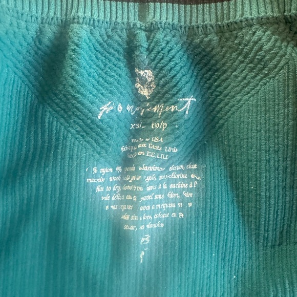 Free People Movement Ribbed Biker Shorts XS/S Teal Green - Picture 3 of 3